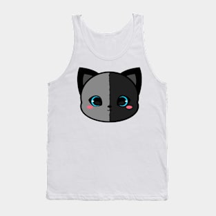 Cute Chimera Grey and Black Cat Tank Top